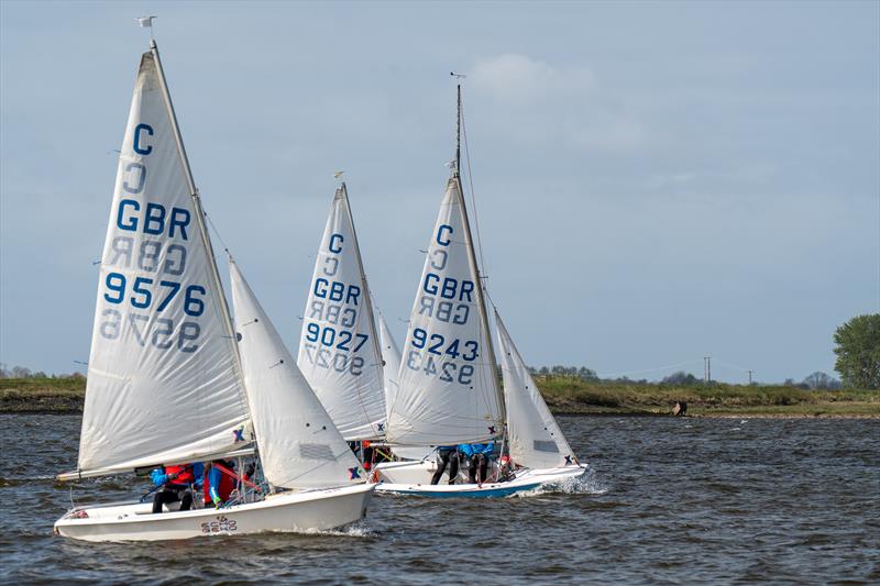 Cadets sail during Royal Corinthian Yacht Club Super Saturday 2024 photo copyright Petru Balau Sports Photography / sports.hub47.com taken at Royal Corinthian Yacht Club, Burnham and featuring the Cadet class