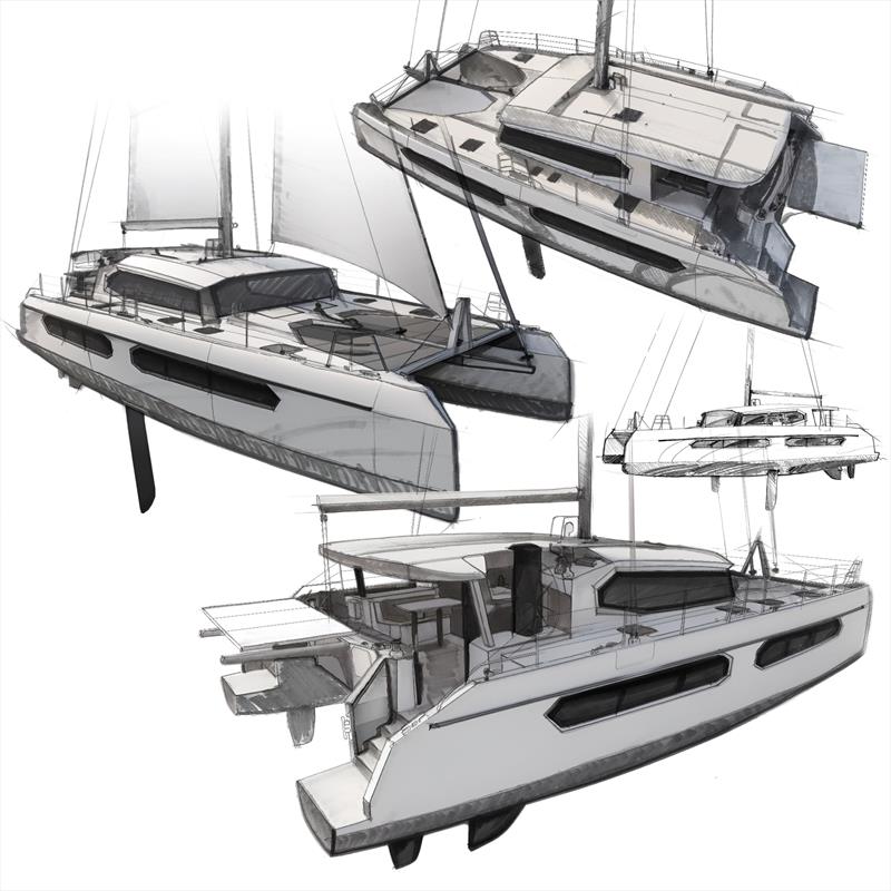 Sketch - Hu'chu 55ft performance catamaran photo copyright iYacht GmbH taken at  and featuring the Catamaran class