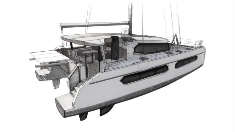 Sketch - Hu'chu 55ft performance catamaran photo copyright iYacht GmbH taken at  and featuring the Catamaran class