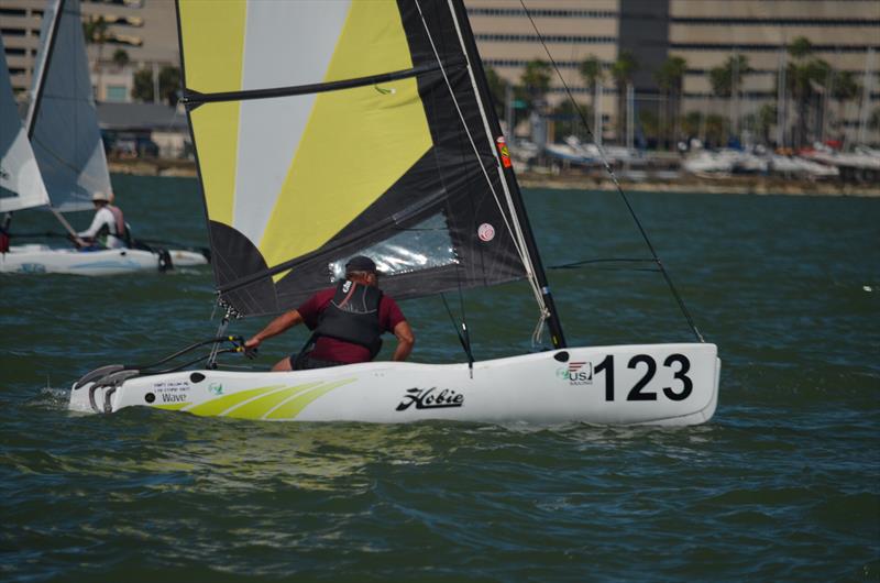 Singlehanded Hobie Wave racecourse action - photo © Hobie Wave Class