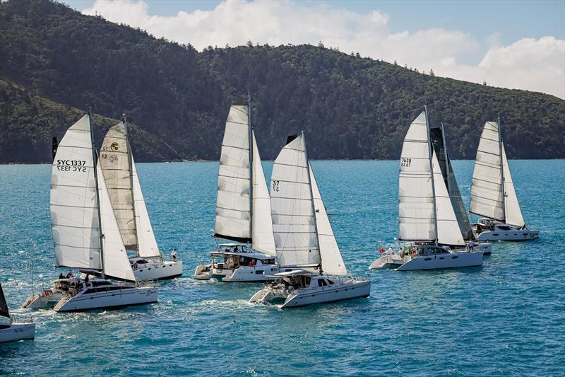 Multihull White starting their final race at Hamilton Island Race Week - photo © Salty Dingo