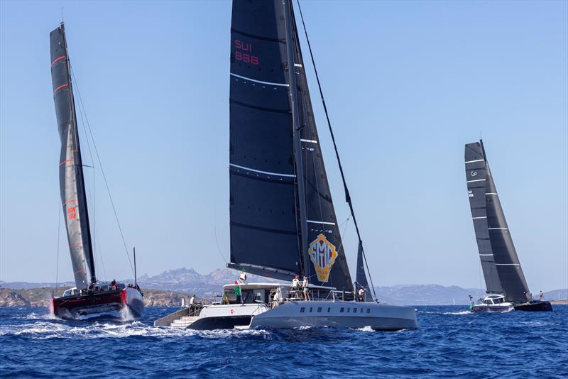 Highland Fling 18 and Allegra return to do battle in the Multihull class at the 2023 Maxi Yacht Rolex Cup photo copyright IMA / Studio Borlenghi taken at Yacht Club Costa Smeralda and featuring the Catamaran class