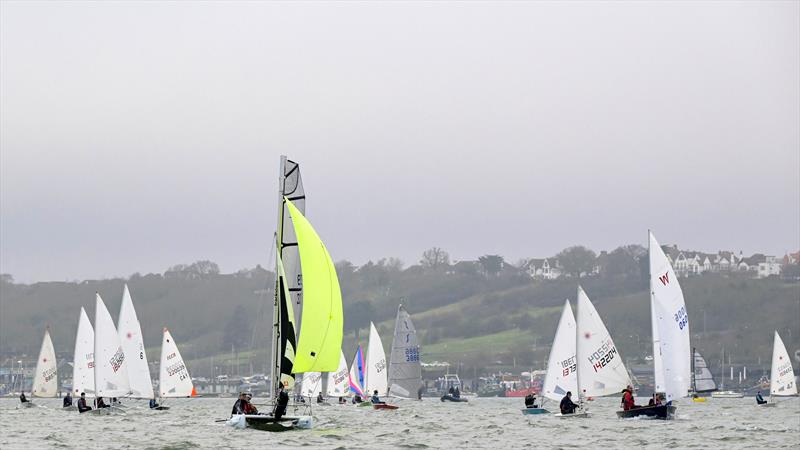 Leigh-on-Sea Sailing Club Brass Monkey Race 2024 photo copyright David Maynard / www.alleycatphotographer.com taken at Leigh-on-Sea Sailing Club and featuring the Catamaran class