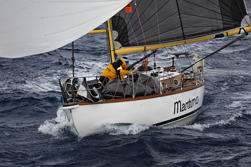 Michael Spies and Peter Vaiciurgis are really making the 120 year old, 33-foot, Maritimo Katwinchar stand out to all and sundry - photo © Andrea Francolini