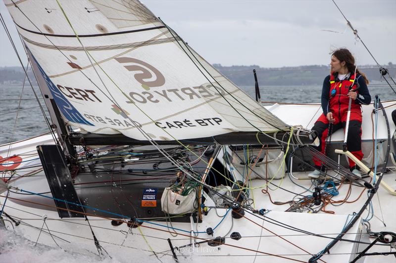 Ambre Hasson sailing On the Road Again II (618) as she prepares for the 2025 Mini Transat - photo © Nora Havel