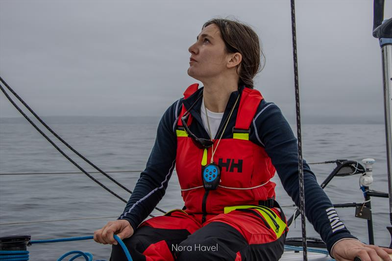 Ambre Hasson sailing On the Road Again II (618) as she prepares for the 2025 Mini Transat - photo © Nora Havel