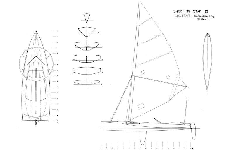 An early set of lines for the Shooting Star, showing the no-compromise approaches to hull speed photo copyright Reg Bratt taken at  and featuring the Classic & Vintage Dinghy class