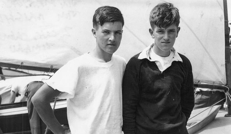 Jim (left) and Jim Bright at the Cornwell Cup (Z-class) in Timaru 1951 - photo © Mackay Family archives