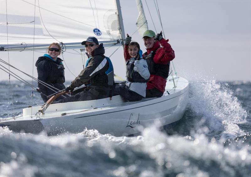 The young Glandor Yacht Club team of Mark, Joseph and Emma Barrett and Zaiba Mahmood aboard IRL221 Leah on the opening day of the Kinsale Dragon Gold Cup 2024 supported by Astra Construction Services Ltd - photo © Kathleen Hayes