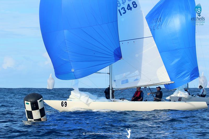 The Dock Mooloolaba Australasian Championship day 2 photo copyright Nic Douglass / www.AdventuresofaSailorGirl.com taken at Mooloolaba Yacht Club and featuring the Etchells class