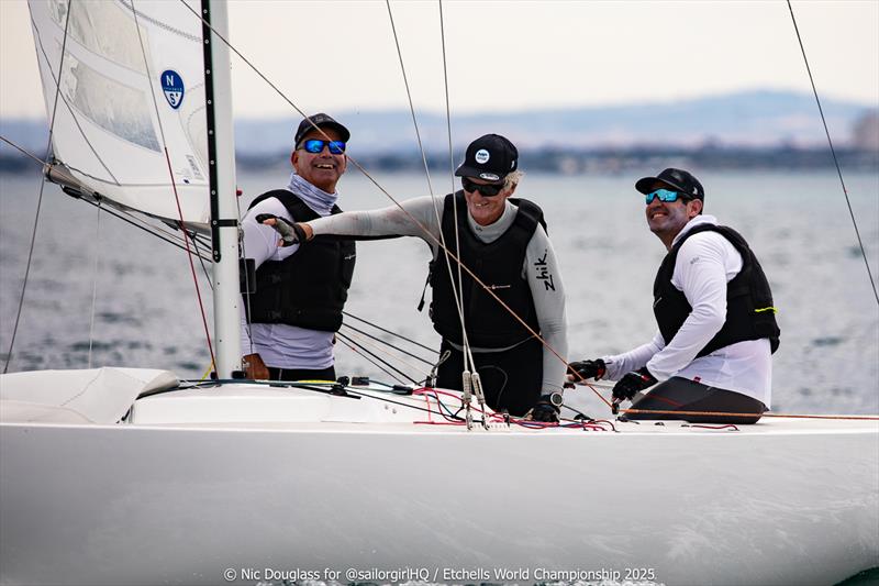 Second placed team with Sperry, Kostecki and Drennan - 2025 Etchells Pre-World Championship - photo © Nic Douglass @sailorgirlHQ