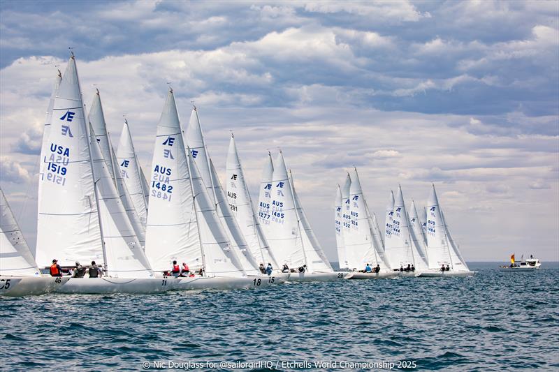 Starts away - 2025 Etchells Pre-World Championship - photo © Nic Douglass @sailorgirlHQ