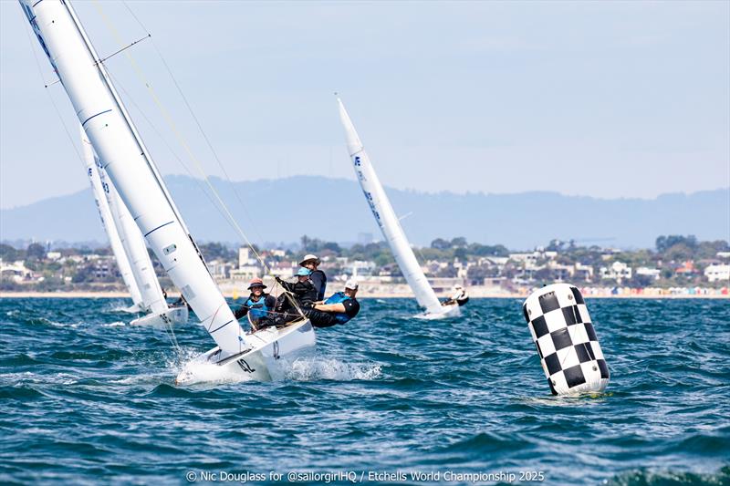 Flying Higher flying fast - Etchells World Championship 2025 day 1 - photo © Nic Douglass @sailorgirlHQ