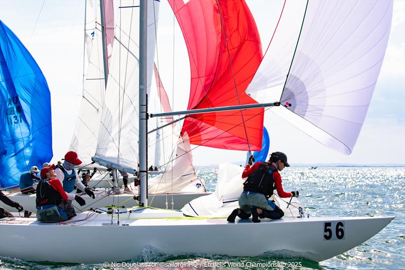 Boats were sometimes for our five wide at mark roundings - Etchells World Championship 2025 Day 2 - photo © Nic Douglass @sailorgirlHQ