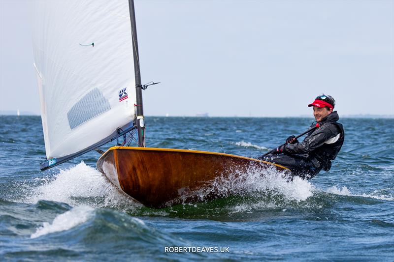 Luke Lazell sailing 1990's Gerry Ledger built 'Skelf' - Europe UK Nationals at Hayling Island - photo © Robert Deaves / www.robertdeaves.uk