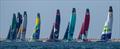 The SailGP fleet in action as they leave the start line in Fleet Race 1 - Race Day 1 - Emirates Dubai Sail Grand Prix -  November 23, 2024 © Ricardo Pinto/SailGP