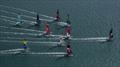 The fleet led by Switzerland SailGP Team helmed by Sebastien Schneiter