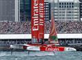 Emirates Great Britain SailGP Team helmed by Dylan Fletcher on Race Day 2 of The Rolex SailGP Championship ITM New Zealand Sail Grand Prix in Auckland