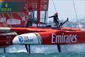 Hannah Mills crosses the platform on Emirates GBR - ITM New Zealand SailGP - January 19,2025uary