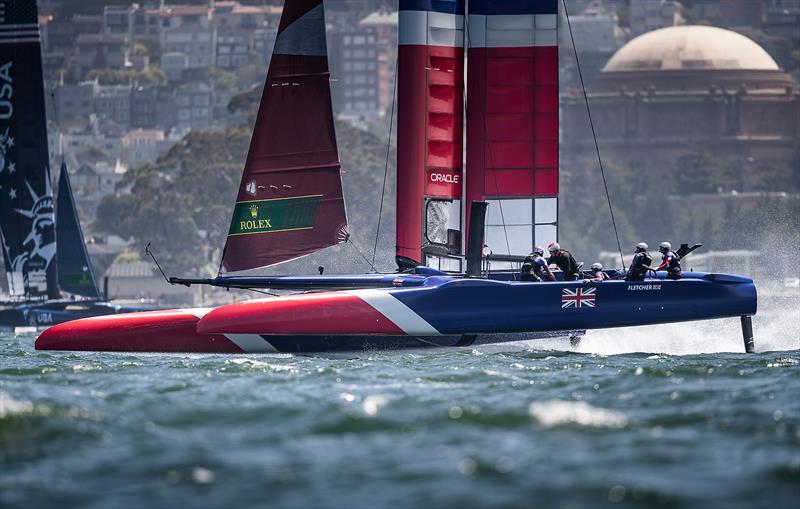 Great Britain SailGP Team skippered by Dylan Fletcher training in the bay. Race 2 Season 1 SailGP event in San Francisco, - photo © www.lloydimages.com