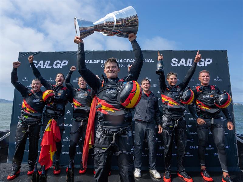 Spain SailGP team celebrate their win - Race Day 2 -  SailGP Season 4 Grand Final in San Francisco, USA - July 14, 2024 - photo © Adam Warner / SailGP