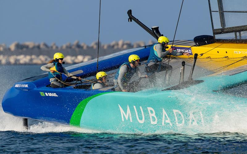 Mubadala Brazil SailGP Team helmed by Martine Grael - Race Day 2 of the Emirates Dubai Sail Grand Prix - November 24, 2024 photo copyright Felix Diemer/SailGP taken at Iate Clube do Rio de Janeiro and featuring the F50 class