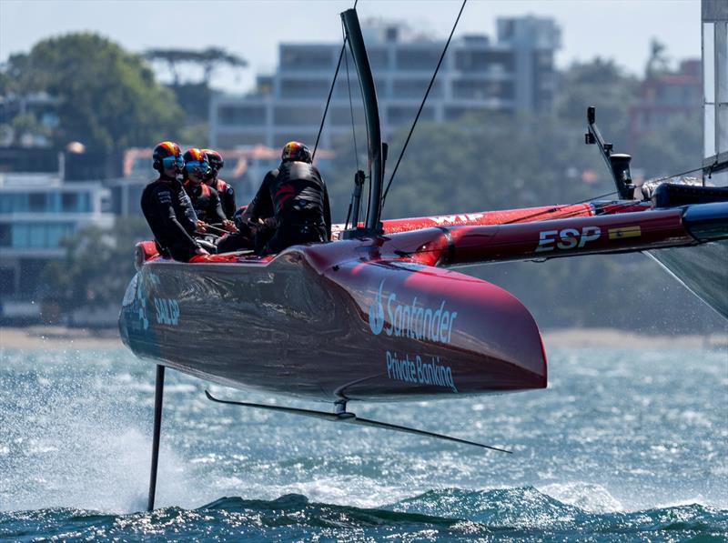 Spain SailGP Team helmed by Diego Botin in action during a training session ahead of The Rolex SailGP Championship ITM New Zealand Sail Grand Prix in Auckland, New Zealand. Monday 13 January - photo © Bob Martin for SailGP