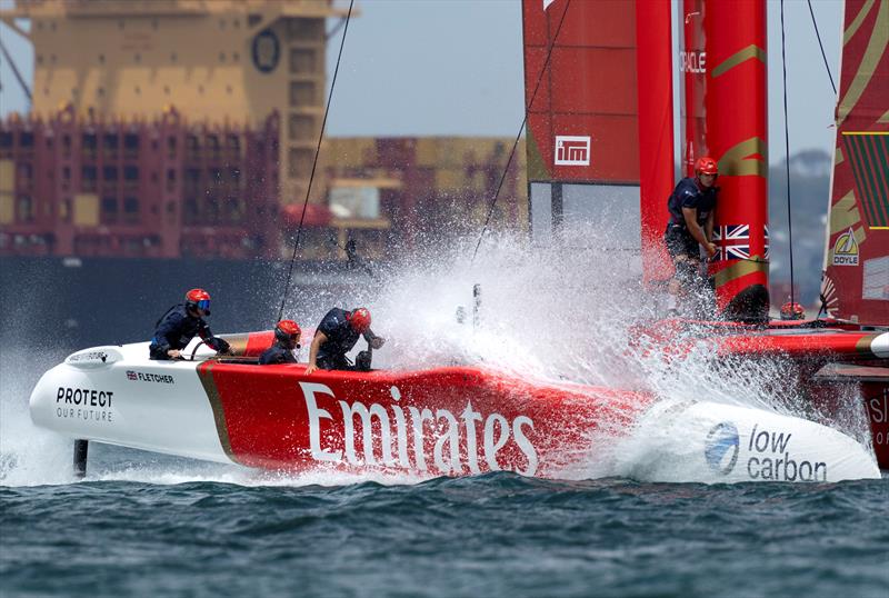 Emirates Great Britain SailGP Team ahead of ITM New Zealand Sail Grand Prix photo copyright Felix Diemer for SailGP taken at Royal New Zealand Yacht Squadron and featuring the F50 class