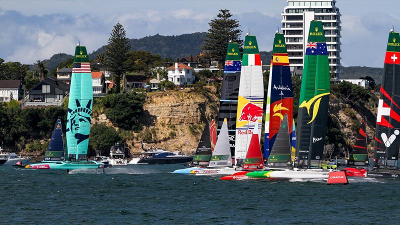 USA off to a fast start - Race Day 1 - Auckland SailGP - January 18,  2024 photo copyright Richard Gladwell - Sail-World.com/nz taken at Royal New Zealand Yacht Squadron and featuring the F50 class