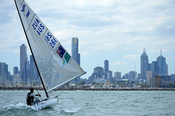 Oliver Tweddell on day 2 of ISAF Sailing World Cup Melbourne - photo © Sport the library / Jeff Crow