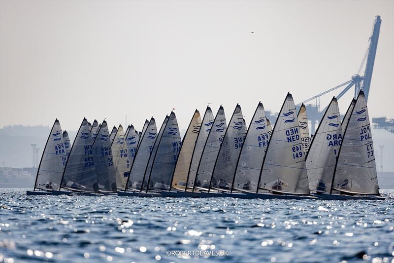 Start Race 2 on day 1 of the 2024 Finn Gold Cup in Aarhus photo copyright Robert Deaves / www.robertdeaves.uk taken at Sailing Aarhus and featuring the Finn class