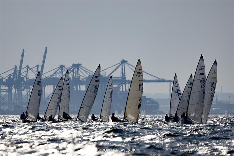 Late sailing day on day 3 of the 2024 Finn Gold Cup photo copyright Robert Deaves / www.robertdeaves.uk taken at Sailing Aarhus and featuring the Finn class