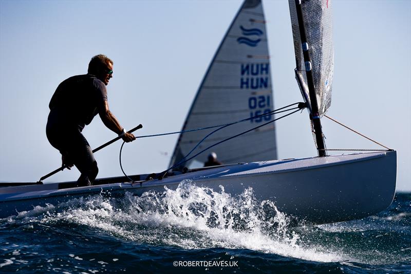 Peter Peet (NED) on day 1 of the 2024 Finn Open European Championship photo copyright Robert Deaves / www.robertdeaves.uk taken at Yacht Club de Cannes and featuring the Finn class