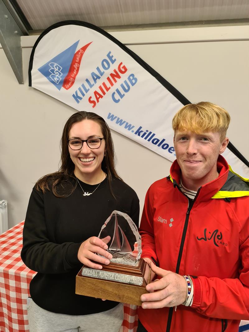 Fireball Munsters winners Cara McDowell and Chris Bateman photo copyright Frank Miller taken at Killaloe Sailing Club and featuring the Fireball class