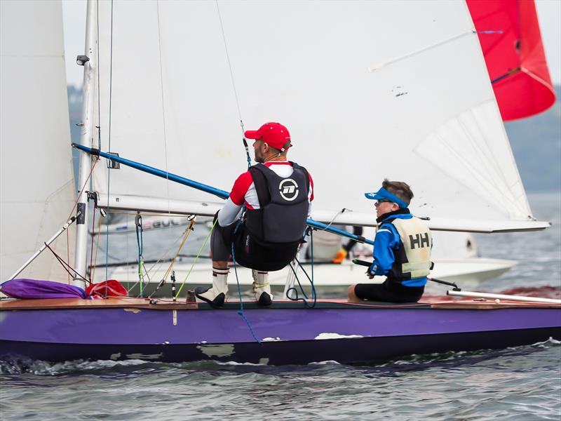 Ronan Kenneally crewing for his son Oliver on Sunday during the Fireball Irish Nationals at Crosshaven - photo © Robert Bateman