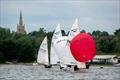 Starting the long downwind leg near the clubhouse - Flying Fifteen open meeting at Middle Nene © David Livingstone