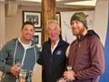 Irish Flying Fifteen East Coast Championship - Shane McCarthy (l) and Hugh McNally (r) with the winners' trophy and prizes © Cormac Bradley