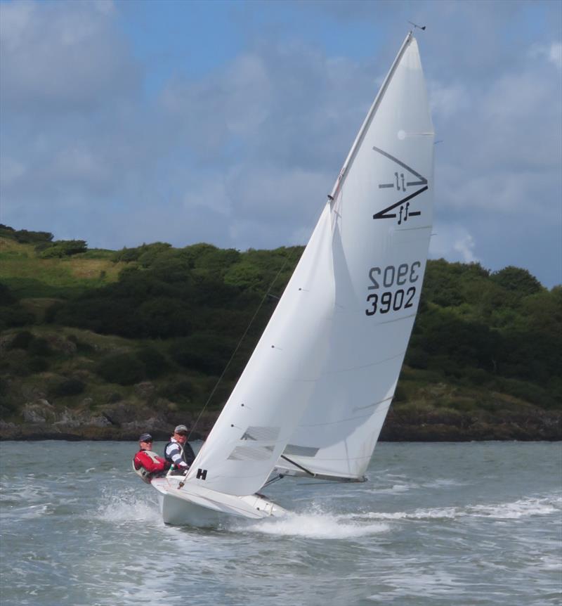 Kippford Week Flying Fifteen fleet winners, Colin Filer and Jamie Gascoigne going hard photo copyright John Sproat taken at Solway Yacht Club and featuring the Flying Fifteen class