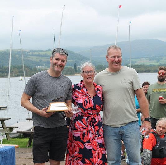 Race 1 winners, Jeremy Davy and Martin Huett - Flying 15 Northern Championship at Bass photo copyright William Carruthers taken at Bassenthwaite Sailing Club and featuring the Flying Fifteen class