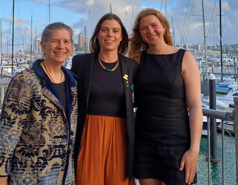  Becky Cashman (L) with Erica Dawson (centre) and Becky's daughter and sailor Helena Sanderson (R) at Yachting Excellence Awards November 2024 photo copyright Goodbye.co.nz taken at Bay of Islands Yacht Club and featuring the  class