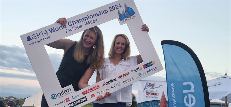 2024 GP14 Worlds at Pwllheli - Katie and Michelle World Podium photo copyright Andy Johnston taken at Plas Heli Welsh National Sailing Academy and featuring the GP14 class