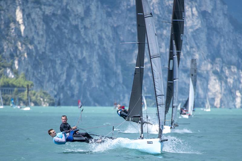 Glen Truswell and Ed Fitzgerald during the International 14 Worlds at Lake Garda photo copyright Annamaria Ramy taken at Circolo Vela Torbole and featuring the International 14 class