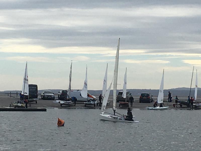 Holly Wright in IC 333 during West Kirby Sailing Club Frostbite Series Day 1 photo copyright Liz Potter taken at West Kirby Sailing Club and featuring the International Canoe class