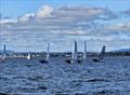 Close racing on Sunday during the International Moth Lowriders Scottish Nationals at Largo Bay © Max Campbell