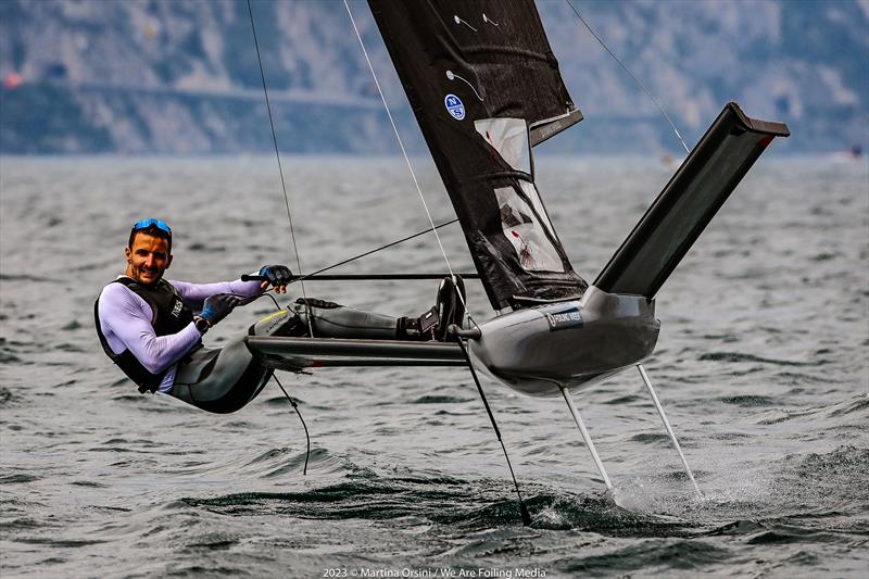 Giles Scott at 10th Anniversary Foiling Week photo copyright Martina Orsini / We Are Foiling Media taken at Fraglia Vela Malcesine and featuring the International Moth class