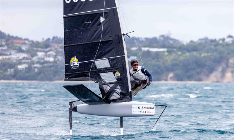 George Gautrey on 2024 PredictWind Moth Worlds at Manly Sailing Club Day 4 - January 8, 2025 photo copyright Suellen Hurling / Live Sail Die taken at Manly Sailing Club and featuring the International Moth class