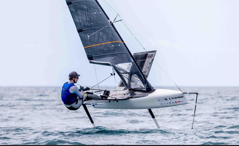 Richard Didham on 2024 PredictWind Moth Worlds at Manly Sailing Club Day 4 - January 8, 2025 photo copyright Suellen Hurling / Live Sail Die taken at Manly Sailing Club and featuring the International Moth class