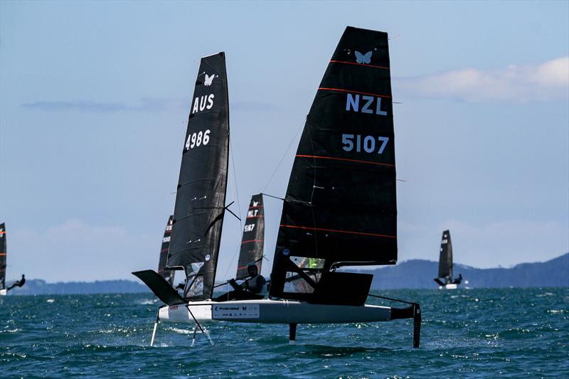 Mattias Coutts (NZL 5107) and Harry Price (AUS 4986) - Day 5 - 2024 PredictWind Moth Worlds - Manly Sailing Club. January 9, 2025 - photo © Richard Gladwell - Sail-World.com/nz