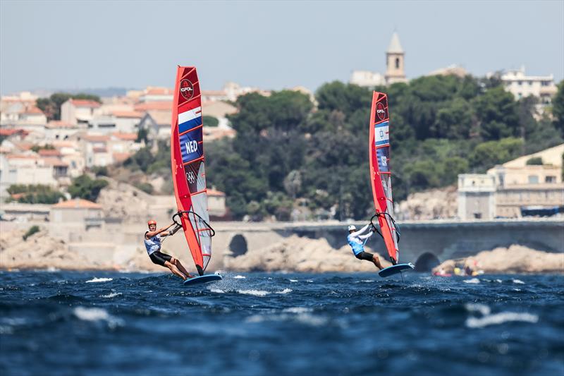 Men's iQFoil Semi Final on August 3 in Marseille at the Paris 2024 Olympic Regatta - photo © World Sailing / Sander van der Borch