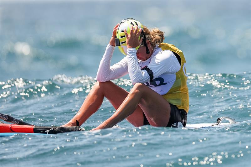 Emma Wilson (GBR) - Finish -  Women's Windsurfing - iQFoil  - Paris 2024 Olympic Regatta - August 3, 2024 - photo © World Sailing / Sander van der Borch